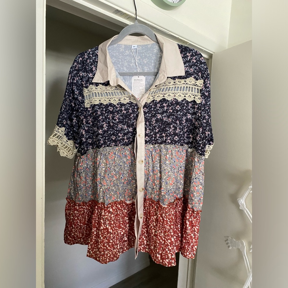 Button up floral top
